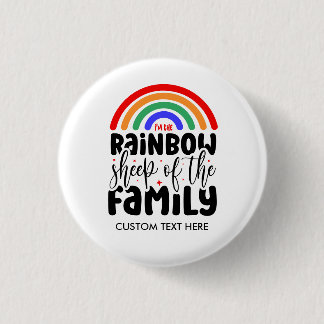 RAINBOW SHEEP OF THE FAMILY Funny Gay 3 Cm Round Badge