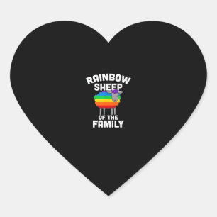 Rainbow Sheep Of The Family Gay Pride LGBTQ Equali Heart Sticker