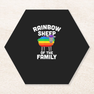 Rainbow Sheep Of The Family Gay Pride LGBTQ Equali Paper Coaster
