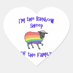 Rainbow Sheep of the Family Heart Sticker
