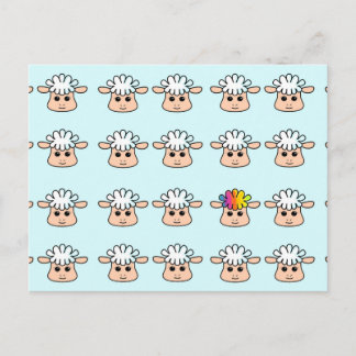 rainbow sheep postcard