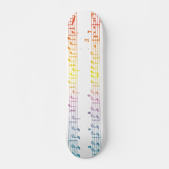 Rainbow Sheet Music Skateboard (Front)