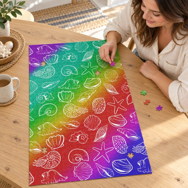 Rainbow Shellfish Pattern 20" x 30" Jigsaw Puzzle (Rainbow Shellfish Pattern 20" x 30" Jigsaw Puzzle
)