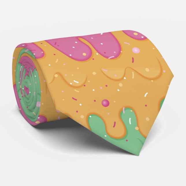 Rainbow Sherbet Ice Cream Tie (Rolled)