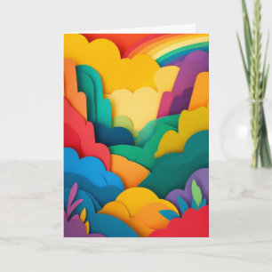 Rainbow Shooting Star Collage Card
