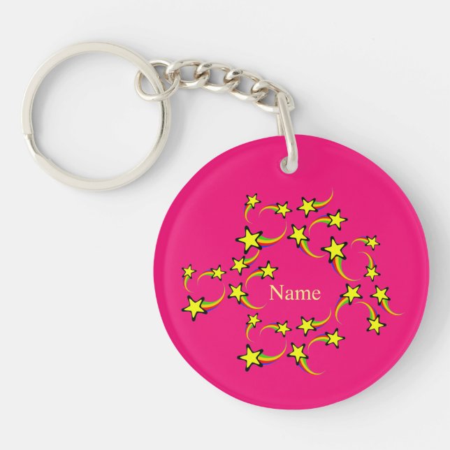 Rainbow Shooting Stars Thunder_Cove Key Ring (Front)