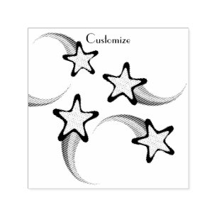 Rainbow Shooting Stars Thunder_Cove  Self-inking Stamp