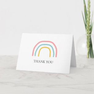 Rainbow Shower Birthday Thank You Card