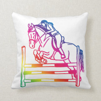 rainbow showjumper cushion
