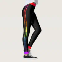 Rainbow Side Dots / Trim on Black (or your colour) Leggings