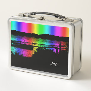 Rainbow Silhouette People Personalised Lunchbox