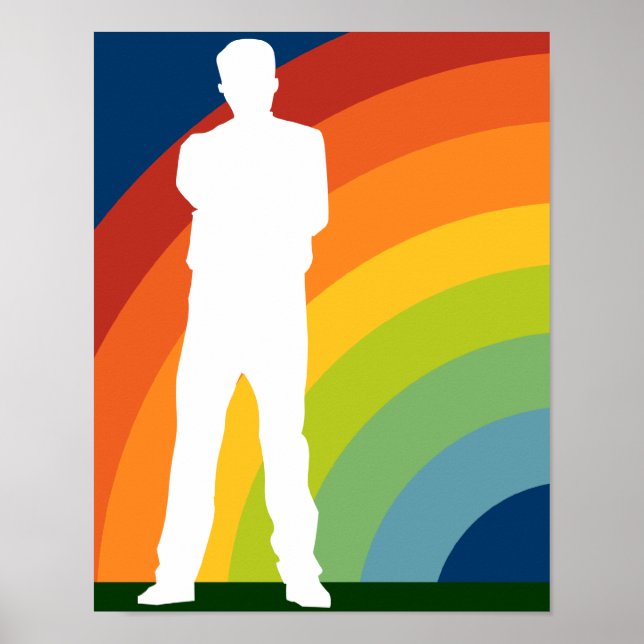 rainbow silhouetted man poster (Front)