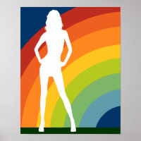 rainbow silhouetted woman