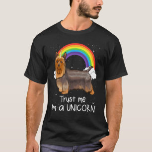 Rainbow Silky Terrier Trust Me Im A Unicorn Dog T-Shirt