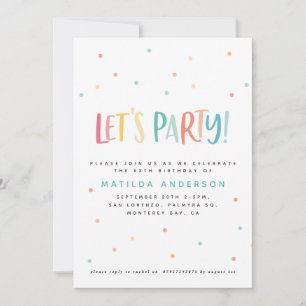 Rainbow simple colourful modern typography  invitation