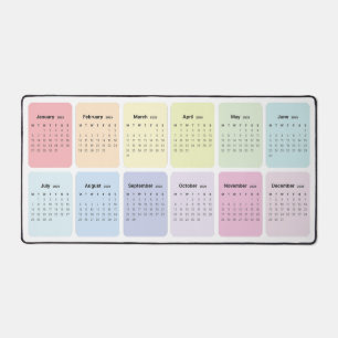 Rainbow Simple Minimalist 2025 Calendar Monthly Desk Mat