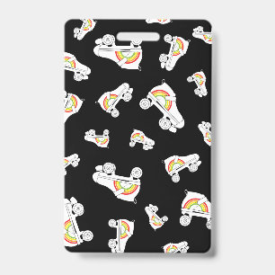 rainbow skate Teacher Hall Pass school colours ID Badge