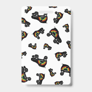 rainbow skate Teacher Hall Pass school colours ID Badge