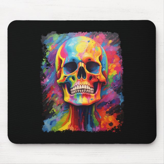 Rainbow Skeleton Anatomy Scary Halloween  Mouse Mat (Front)