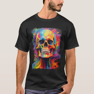 Rainbow Skeleton Anatomy Scary Halloween T-Shirt
