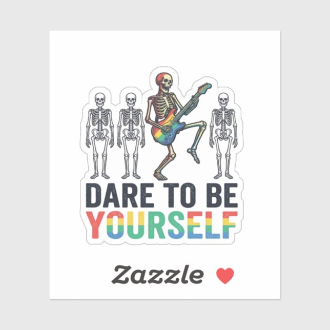 Rainbow Skeleton Dare to Be Yourself Vector Design (Sheet)