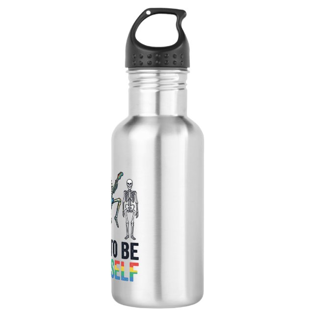 Rainbow Skeleton Dare to Be Yourself Vector Design 532 Ml Water Bottle (Front)