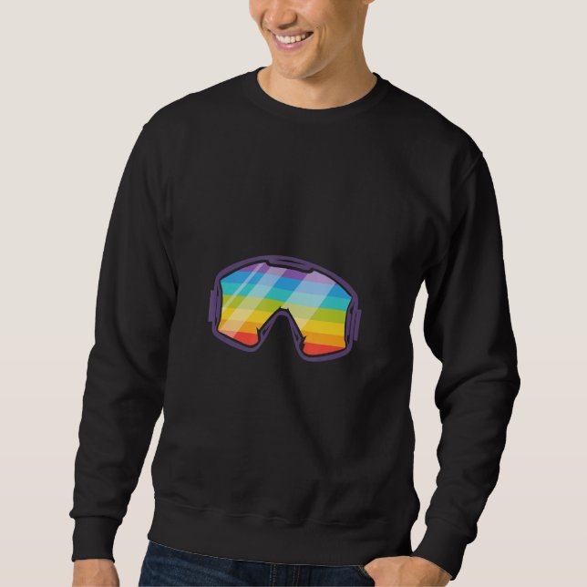 Rainbow Ski Goggles Motif For Ski – For Skier Sweatshirt (Front)