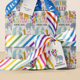 Rainbow Skinny Stripe Pattern Satin Ribbon