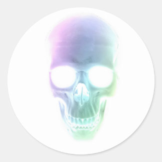 Rainbow Skull - Custom Background Classic Round Sticker