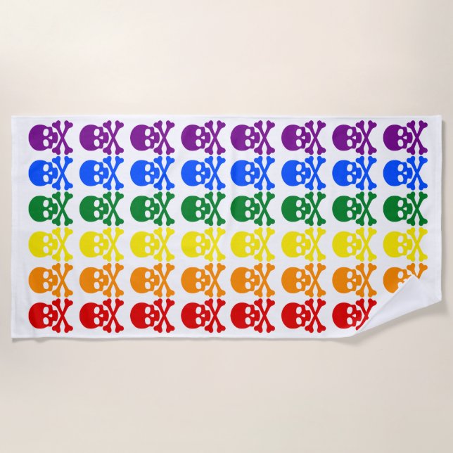 RAINBOW SKULLS BEACH TOWEL (Front)
