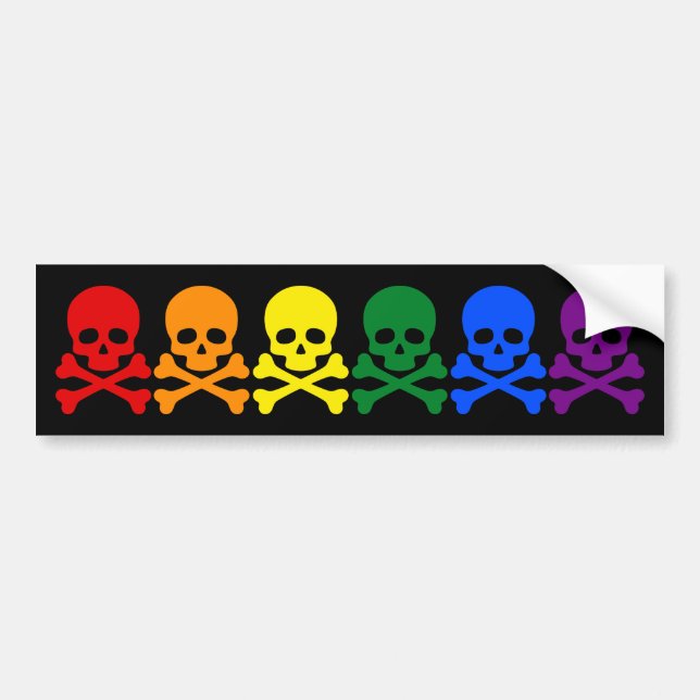 RAINBOW SKULLS BUMPER STICKER (Front)