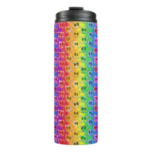 Rainbow Skulls Gay Pride Flag Colours Thermal Tumbler