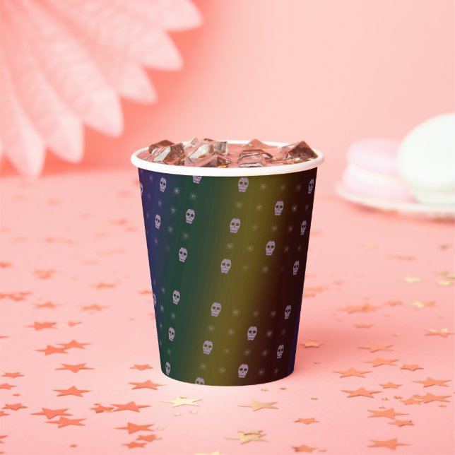 Rainbow Skulls Paper Cups (Insitu)