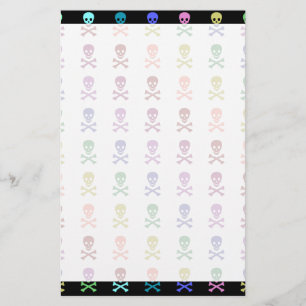 Rainbow Skulls Stationery