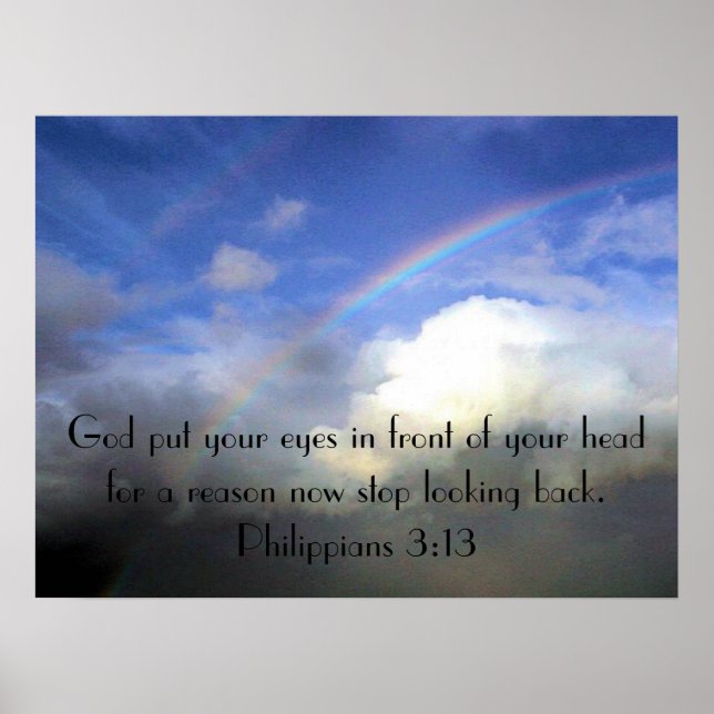 rainbow sky bible verse reminder poster (Front)