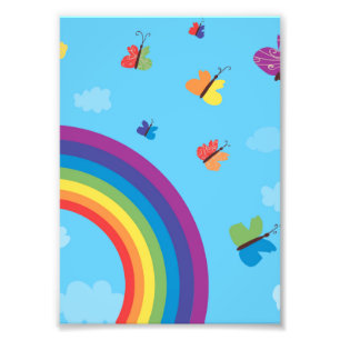 Rainbow Sky Butterflies Photo Print