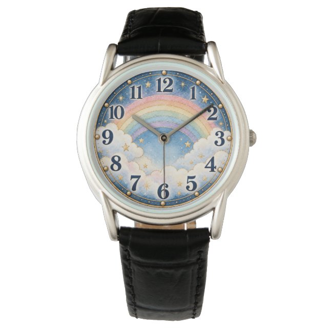Rainbow Sky Celestial Clock Watch (Front)