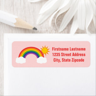 Rainbow Sky Light Pink Return Address