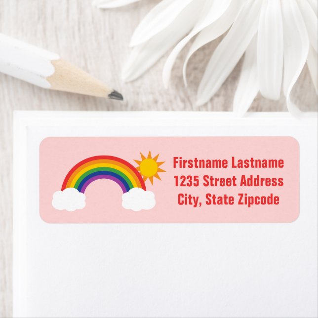 Rainbow Sky Light Pink Return Address (Insitu)