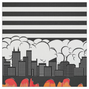 Rainbow Skyline Fabric