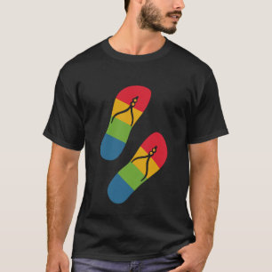 Rainbow Slippers Modern Black Art Simple Trendy T-Shirt