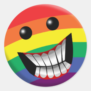 Rainbow Smile Classic Round Sticker