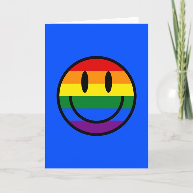 Rainbow Smiley Face Card (Front)