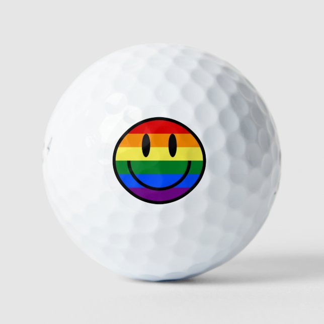 Rainbow Smiley Face Golf Balls (Front)