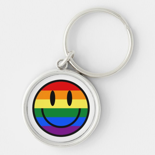 Rainbow Smiley Face Key Ring (Front)