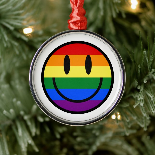 Rainbow Smiley Face Metal Tree Decoration (Tree)