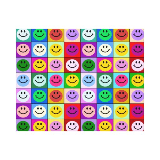 Rainbow smiley face squares | Zazzle