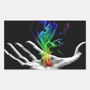 Rainbow Smoke Rectangular Sticker