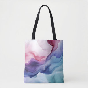 Rainbow smoke swirl pattern tote bag