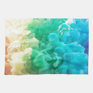 rainbow smoke tea towel